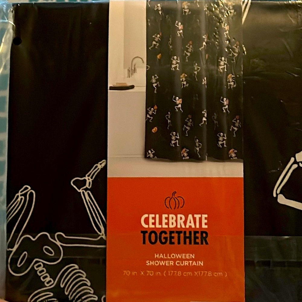 Celebrate Together Skeleton shower curtain